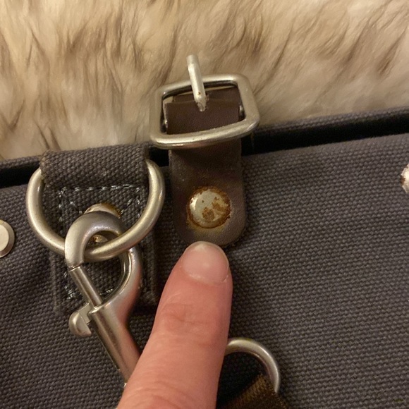 Line of Trade Mens Grey Canvas and Leather weekender bag - Picture 10 of 13